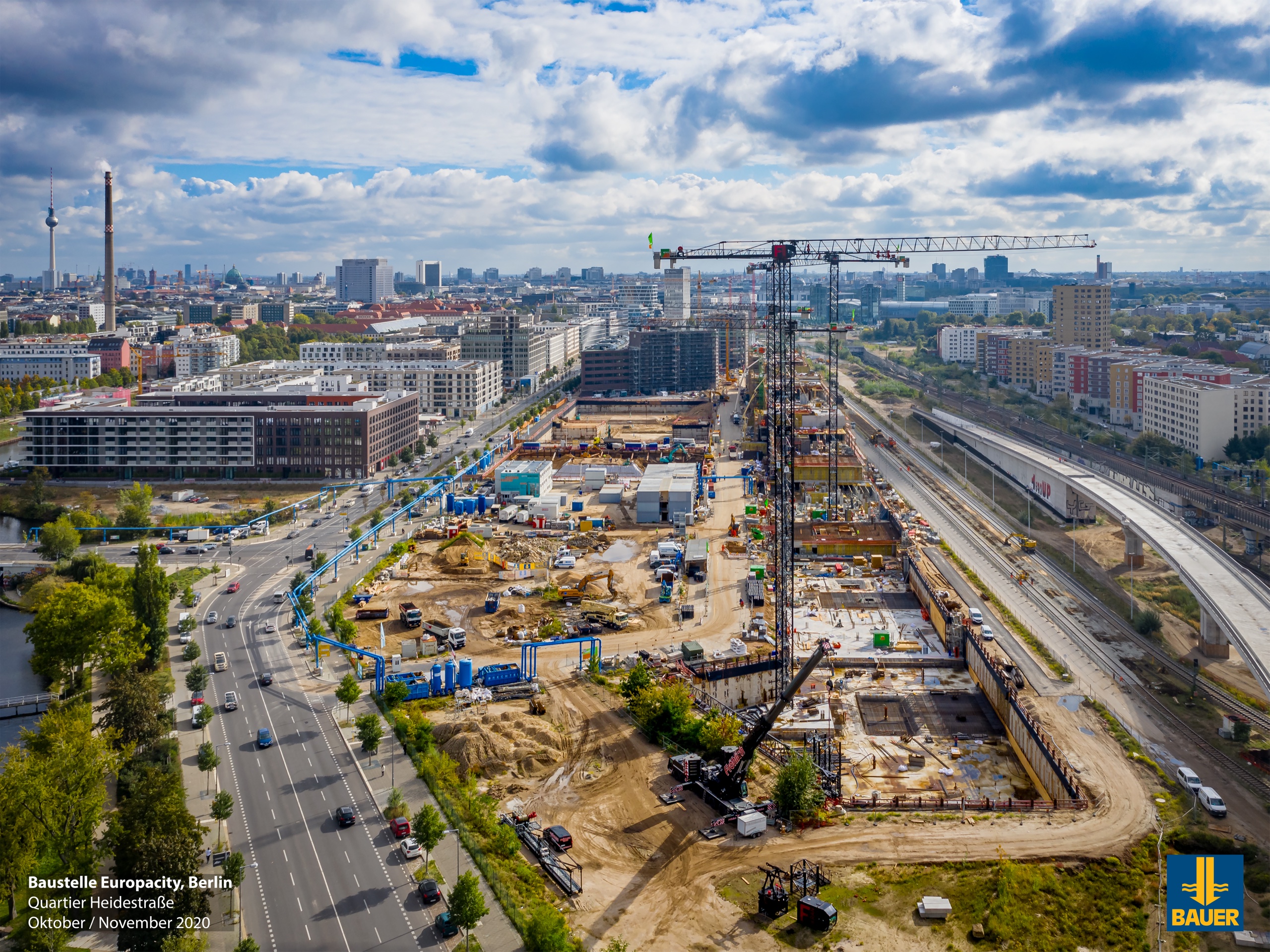 Luftbild BAUER Großbaustelle Berlin