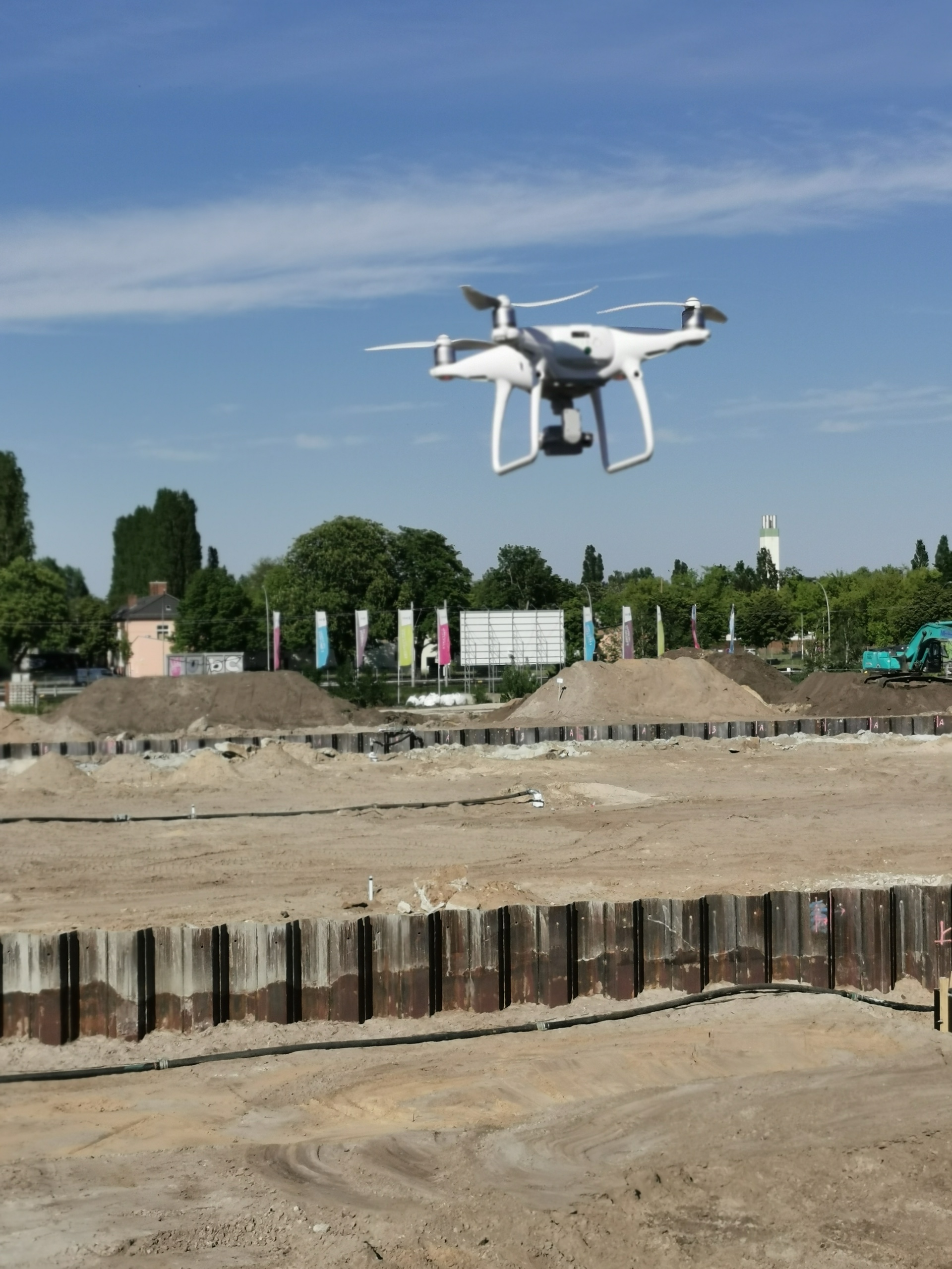 Drone over construction
